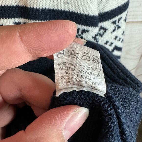 H2H Navy Blue Slim Fit Knitted Ugly Christmas Sweater Size Small - Picture 6 of 6